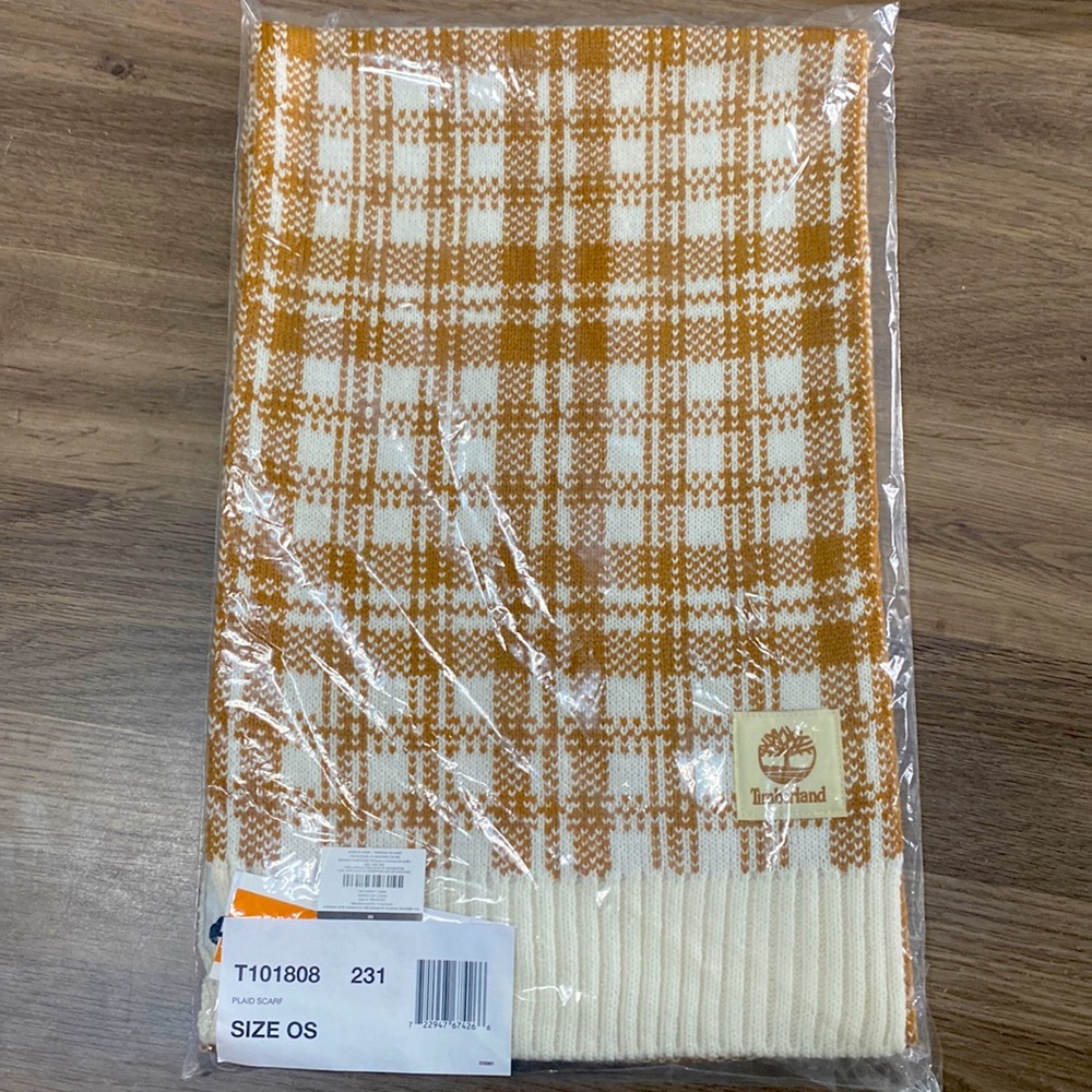 Timberland Buffalo plaid scarf.